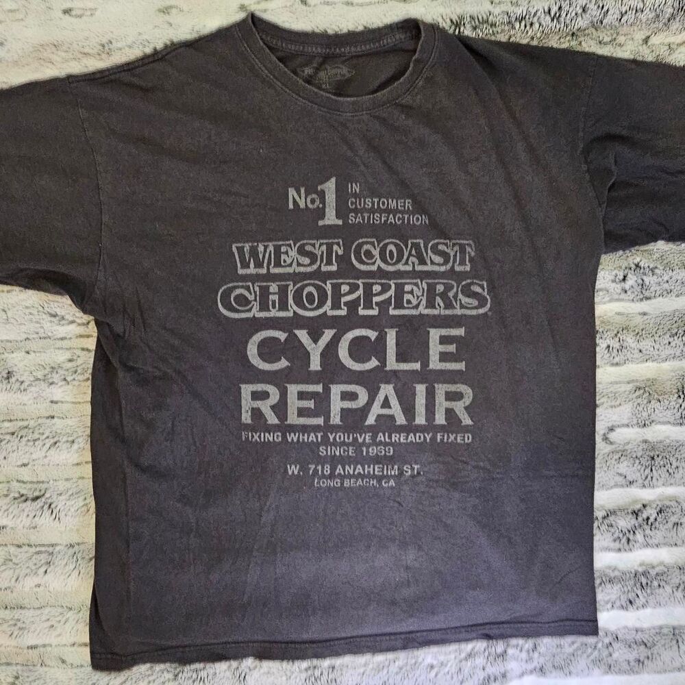 West-coast-choppers Men's Grey and Black T-shirt